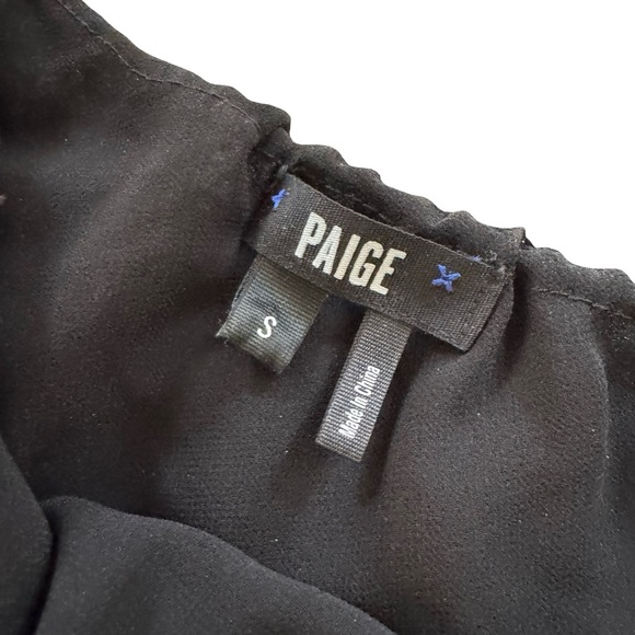 PAIGE Elegant Black Ruffle Top women’s size small - Picture 2 of 10
